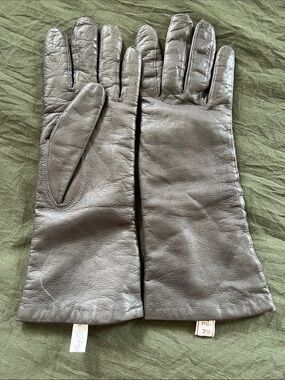 Lord & Taylor Women's Gray Leather Gloves